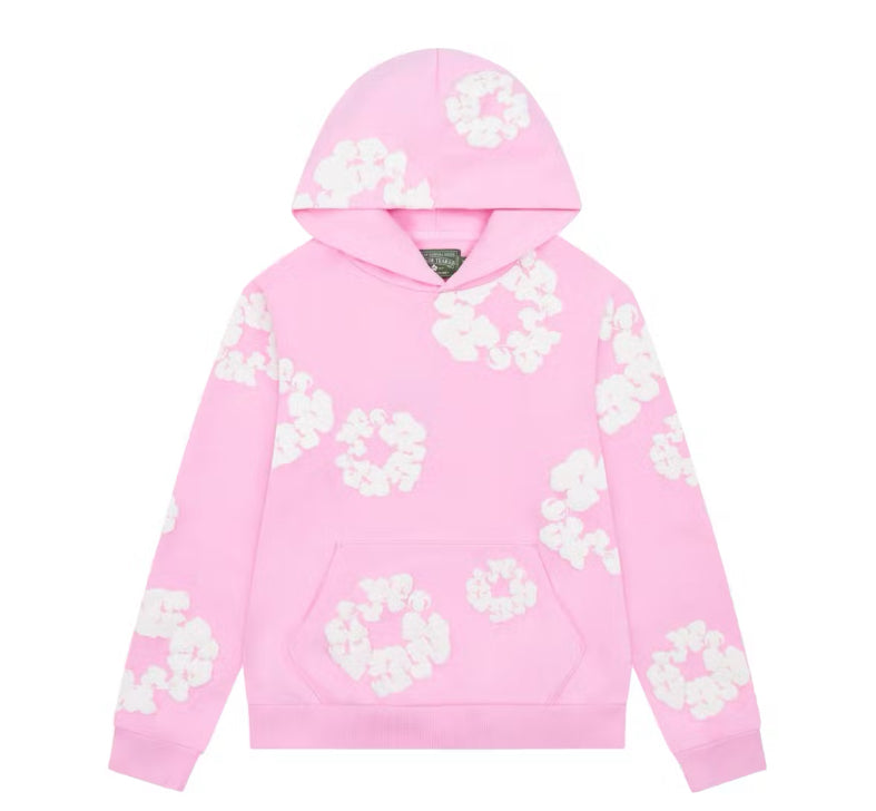 Pink and White Denim Tears Hoodie