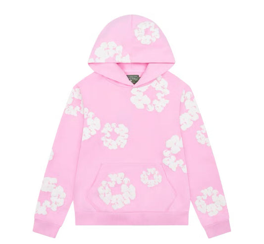 Pink and White Denim Tears Hoodie