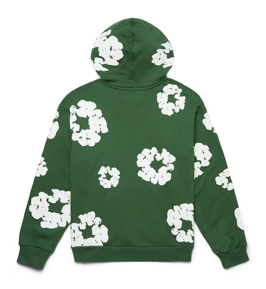 Green and White Denim Tears Hoodie