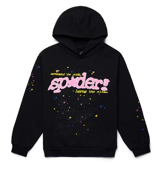 Black and Pink Sp5der Hoodie